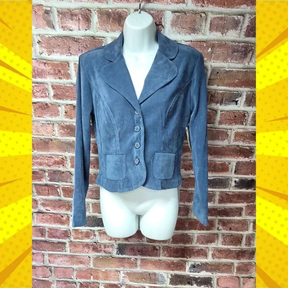 Vintage Y2K SPLURGE by ISB Suede 3‎ Button Cropped Blazer Jacket Size 5/6